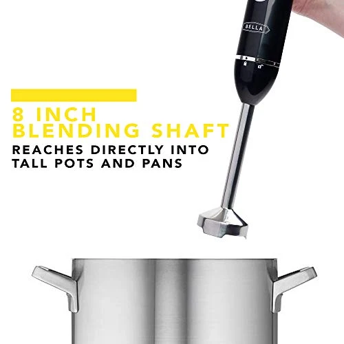 Bella 10-Speed Immersion Blender With Attachments, 350 Watt, Immersion Blender With Dishwasher Safe Whisk & Blending Attachments For Food Prep, Black 5 Bella 10-Speed Immersion Blender With Attachments, 350 Watt, Immersion Blender With Dishwasher Safe Whisk & Blending Attachments For Food Prep, Black - Image 3