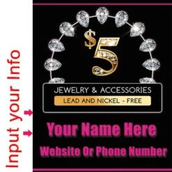 Designs Custom Table Runner Hearts With Diamonds Pattern Jewelry Consultant Customize With Your Name 2" X 6" Customize Online Bling Jewelry Signs (24"x72") -KitchenAid Shop 41XsjSP3LPL
