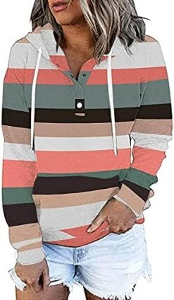 VODMXYGG Women Casual Fashion Long Sleeve Pullover Loose Printed Hooded Sweater Jacket Blouse Top -KitchenAid Shop 41XzAVGtJXL. AC