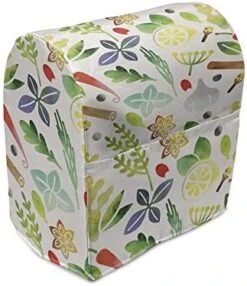 Lunarable Gallus Stand Mixer Cover, Rooster Hen And Chicks Dotted Background Family April Eggs Feast Field, Kitchen Appliance Organizer Bag Cover With A Pocket, 6-8 Quarts, Teal Ginger Dark Orange -KitchenAid Shop 41XzTg0BslL. AC