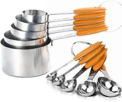Measuring Spoons And Cups Set Of 10 Pieces, Stainless Steel Measuring Utensils With BPA-Free Silicone Grips, Metal Scale Tools For Kitchen Cooking Baking, Dishwasher-Safe, Red -KitchenAid Shop 41Y80yZcxkL. AC