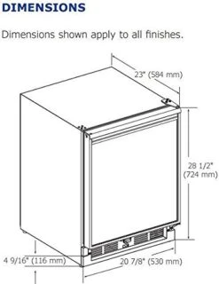 -Line U-29RW-00A 21 ADA Series Energy Star ADA Compliant Compact Refrigerator With 3.3 Cu. Ft. Capacity Built In Or Freestanding Door Shelves And Mechanical Dial Temperature Control: White With Reversible -KitchenAid Shop 41YDBJqsLdL