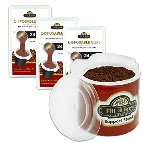 Individual Disposable Coffee Pods For Use With Keurig K-Cup Coffee Makers: 3 Packs / 72 Fillable Coffee Pods, Filters & Lids 3 Individual Disposable Coffee Pods For Use With Keurig K-Cup Coffee Makers: 3 Packs / 72 Fillable Coffee Pods, Filters & Lids