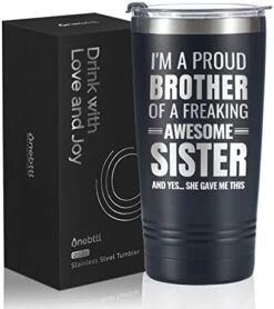 Gifts For Brother In Law From Sister, Funny Gift Idea For The Best Brother For Christmas, Birthday, 20 Oz Stainless Steel Insulated Travel Mug Tumbler - Proud Brother In Law -KitchenAid Shop 41YGo3DCgL. AC