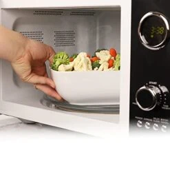 RMO4BK Retro 0.9 Cubic Foot 800-Watt Countertop Microwave Oven, 5 Power Levels And 12 Cook Settings, LED Display, Jet Black -KitchenAid Shop 41YIeasKgfL