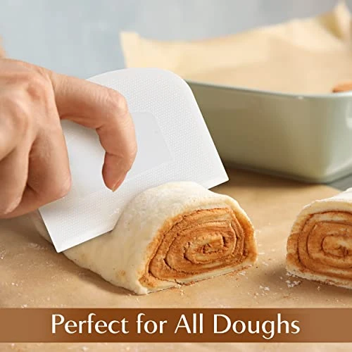 Lastic Bench Scraper For Baking - The Perfect Bowl Scraper, Dish Scraper, Bread Cutter, Dough Cutter, And Dough Scraper - Good Grip Pan Scraper For Kitchen Baking Tools 2 Piece, White - By RamPro 5 Lastic Bench Scraper For Baking - The Perfect Bowl Scraper, Dish Scraper, Bread Cutter, Dough Cutter, And Dough Scraper - Good Grip Pan Scraper For Kitchen Baking Tools 2 Piece, White - By RamPro - Image 3