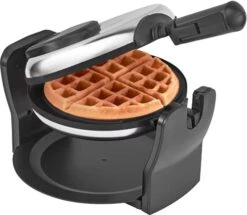 Bella Ella - Non-Stick Rotating Belgian Waffle Maker - Stainless Steel - BPA & PFOA Free