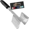 Gorilla Grip Heavy Duty Meat Tenderizer, Oversized Kitchen Mallet, Soft Grip Handle, Tool Maximizes Food Flavor, Spiked Side Tenderizes, Flat Smooth Flattens Steak, Pound Beef, Commercial Grade, Black