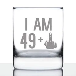 59 + 1 Middle Finger - Funny 60th Birthday Whiskey Rocks Glass Gifts For Men & Women Turning 60 - Fun Whisky Drinking Tumbler -KitchenAid Shop 41Yf7xNBKRL