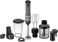 Black & Decker Kitchen Wand Cordless Immersion Blender, 4 In 1 Multi Tool Set, Hand Blender With Charging Dock, Grey (BCKM1014K01) -KitchenAid Shop 41YsbI6WL. AC
