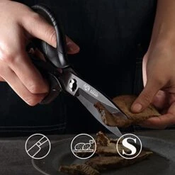 Japanese Kitchen Scissors All Purpose, Black Titanium Plated Heavy Duty Kitchen Scissors, Multipurpose Cooking And Herb Scissors, Micro Serrated -KitchenAid Shop 41YveKT5xzL