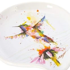 Ean Crouser 5 X 5 Glossy Ceramic Stoneware Spoon Rest (Hummingbird Watercolor) -KitchenAid Shop 41YwBh60PEL