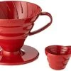 Hario V60 Plastic Coffee Dripper Pour Over Cone Coffee Maker Size 02, Red