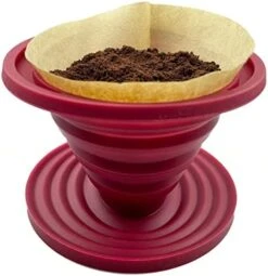 Collapsible Pour Over Coffee Dripper For Camp Coffee, Reusable Silicone Coffee Filter Holder For Camping Red -KitchenAid Shop 41Z Pr2UceL. AC