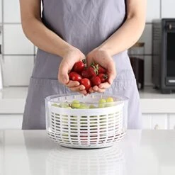 HEIMP Dryer Salad Spinner 2.3L Fruits Vegetable Lettuce Washer With Handle Easy To Spin And Clean Quick Dry For Vegetable Kitchen Slicer (Color : A, Size : 2.3L) -KitchenAid Shop 41Z3im3foRL
