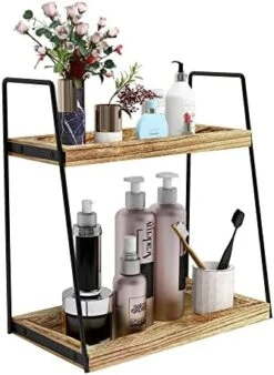 Dorhors 2 Tier Bathroom Counter Organizer Storage,Vanity Organizer For Bathroom Counter,Wood Counter Standing Rack For Bathroom,Dresser,Kitchen -KitchenAid Shop 41Z4kE5d7KL. AC