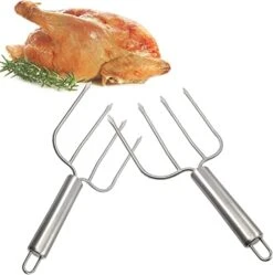 Thanksgiving Turkey Lifter Serving Set, Roaster Poultry Forks,Set Of 2 By I Kito