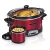 7 Quart Programmable Slow Cooker With, Red,