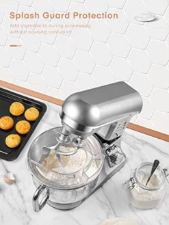 5.5QT Stand Mixer Electric With Double Dough Hook, Wire Whip & Beater, 6+ P Speed Tilt-Head Food Mixer, Pouring Shield For Home Cooking, Dishwasher Safe Stainless Steel Bowl With Handle -KitchenAid Shop 41ZANLwDzIL