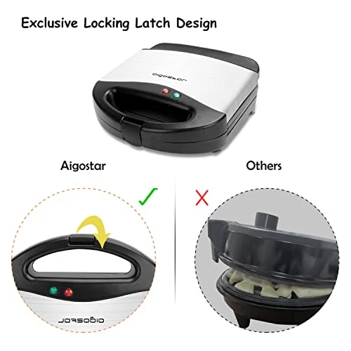 Waffle Maker, Non Stick Waffle Irons, Compact 2 Slice Waffle Makers For Breakfast, Snacks, PFOA Free, ETL Certificated, Black/Silver 5 Waffle Maker, Non Stick Waffle Irons, Compact 2 Slice Waffle Makers For Breakfast, Snacks, PFOA Free, ETL Certificated, Black/Silver - Image 3