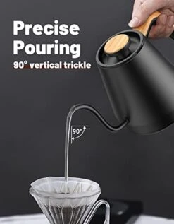 Electric Gooseneck Kettle With Variable Temperature Control, Pour Over Kettle For Coffee And Tea, Electric Kettle 1200 Watt, 0.8L (Black) -KitchenAid Shop 41ZBmMacvnL