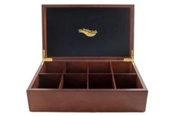 X Storage Organizer For Tea Collections, 8 Compartment W/Solid Lid (Cherrywood)
