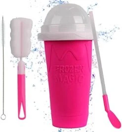 Slushy Cup Slushie Maker Ice Cup Silica Cup Pinch Cup Summer Cooler Smoothies Cup Double Layer Squeeze Cup Slush Maker Cup Home DIY Smoothie Cup For Children And Adult (Green) -KitchenAid Shop 41ZG3vceYEL. AC