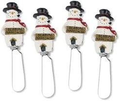 Cheese And Butter Spreader Knives Christmas Decor 4-Piece Hand Painted Resin Handle With Stainless Steel Blade Multipurpose Cheese Spreader Set (Red/White/Green Gift Boxes) -KitchenAid Shop 41ZL3uLKbML. AC
