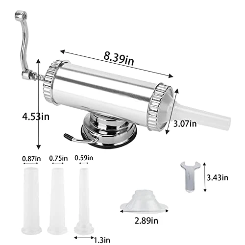 2 LBS Sausage Stuffer With Suction Base Homemade Sausage Filler Sausage Syringe Aluminum Manual Sausage Maker 3 2 LBS Sausage Stuffer With Suction Base Homemade Sausage Filler Sausage Syringe Aluminum Manual Sausage Maker