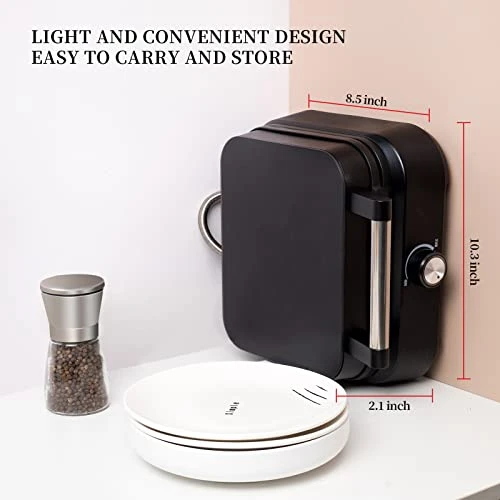 Aluminum Waffle Maker, 1500W Belgian Waffle Maker With Adjustable Temperature Control, Non-Stick Mini Waffle Easy Clean Up Waflera Electrica With Cool Touch Handle(Black) 5 Aluminum Waffle Maker, 1500W Belgian Waffle Maker With Adjustable Temperature Control, Non-Stick Mini Waffle Easy Clean Up Waflera Electrica With Cool Touch Handle(Black) - Image 3