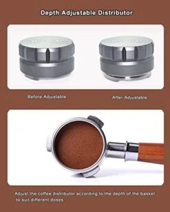 MIGOOZI 58.3mm Espresso Coffee Distributor, Adjustable Height Stainless Steel Coffee Leveler Distributor Tool Accessories Fits For 58mm Espresso Portafilter 19 MIGOOZI 58.3mm Espresso Coffee Distributor, Adjustable Height Stainless Steel Coffee Leveler Distributor Tool Accessories Fits For 58mm Espresso Portafilter -KitchenAid Shop 41ZUyPMpShL