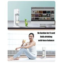 Soda Maker Sparkling Water - Drink Machine - Make Homemade Sparkle Water, Carbonator/Sparkling & Seltzer Water Maker With Glass Bottle,Portable Kitchen Office Bar Sparkling Water Maker -KitchenAid Shop 41ZVkPLp3uL 2