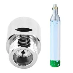 CO2 Adapter Converter, Soda Adapter Connector With Gasket Copper CO2 Cylinder Adapter Female Thread TR21-4 To Male Thread CGA320 For Soda-Club