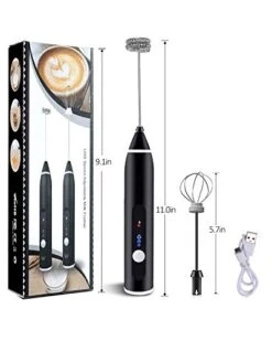 Milk Frother, Milk Frother Electric 3 Speeds Foam Rechargeable Electric Milk Frother Handheld With Stainless Steel Whisk For Bulletproof Coffee, Cappuccino, Chocolate, Milk Tea, Matcha -KitchenAid Shop 41Zfpw4ez3L