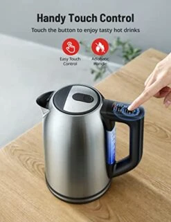 Lectric Kettle,Tea Kettle With 6 Temperature Settings,Paris Rhône 1.7L Cordless Hot Water Boiler Heate,Strix Thermostat,Touch Control,Auto-Shutoff/Boil-Dry Protection, Keep Warm,LED Indicator,Coffee -KitchenAid Shop 41ZhTxCdjgL