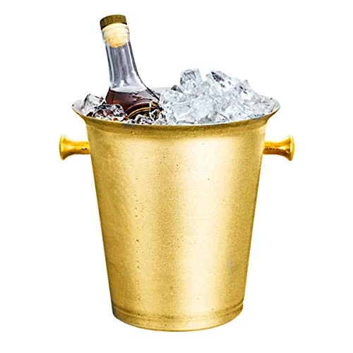 Champagne Bucket With Carry Handles Gold Plated Stainless Steel Ice Bucket For Parties 3 Champagne Bucket With Carry Handles Gold Plated Stainless Steel Ice Bucket For Parties