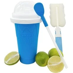Slushy Maker Cup, Magic Quick Frozen Smoothie Cup, Ice Maker Slushy Machine For Home And Kids, Freezer Cups For Smoothies, Cooling And Frozen Magic Cups TIK TOK Cups With Sticker Straw Brush