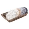 Boho Drink Coasters & Seagrass Basket Holder Set, 6 Styles 12 Pcs Handmade Braided Absorbent Coasters For Drinks, Hand Woven Seagrass Wicker Basket, Heat-resistant Woven Coasters For Table Home Decor -KitchenAid Shop 41a4KDKsHoL