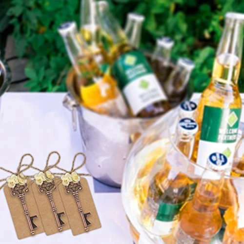 Key Open Wedding Favor Bottle Opener Keys Wedding Gift Set With Escort Tag Cards, Paper Roses, And Ropes - Vintage Key Bottle Opener Wedding Favor - Bottle Opener (50 Pack) 5 Key Open Wedding Favor Bottle Opener Keys Wedding Gift Set With Escort Tag Cards, Paper Roses, And Ropes - Vintage Key Bottle Opener Wedding Favor - Bottle Opener (50 Pack) - Image 3