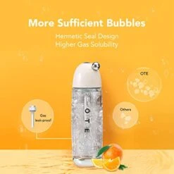 Sparkling Water Maker -Portable Soda Maker Machine For Home, 450ml Compact Size With 20 Mini Cylinders Included, Seltzer Water Maker No Electricity, Double Layer PET Bottle, BPA Free, Double Pressure Relief Valves, Silver -KitchenAid Shop 41aMi9yQA0L