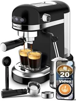 Espresso Machine 20 Bar, Fast Heating Automatic, Compact Coffee Maker With Milk Frother Steam Wand, Latte & Cappuccino Maker For Espresso, 1.4L Water Tank, 1350W -KitchenAid Shop 41aNJKZotxL. AC