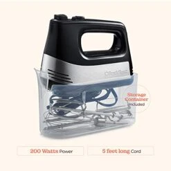 Owerful Electric Kitchen Hand Mixer, 200 Watts, 5 Speed Food Handheld Mixer, With Turbo Button, Dough, Whisk And Beater Attachments, And Accessory Bin, For Dough, Eggs, Batter, -KitchenAid Shop 41aXSC7AEML