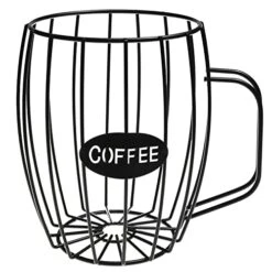 K Cup Holder And Coffee Pod Holder, K Cup Organizer, Large Capacity K Cup Holders, Coffee Pod Storage For Counter Kitchen Cafe Bar (Black)