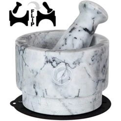 Mortar And Pestle Set (Large) | White Marble | Stone Spice Grinder | 2.1 Cup Capacity | 5.5 Inch | Reversible | Molcajete Mexicano | Guacamole, Pesto, Spices | Large Mortar & Pestles | Gift Set 15 Mortar And Pestle Set (Large) | White Marble | Stone Spice Grinder | 2.1 Cup Capacity | 5.5 Inch | Reversible | Molcajete Mexicano | Guacamole, Pesto, Spices | Large Mortar & Pestles | Gift Set -KitchenAid Shop 41adFqv81GL 1