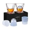 Whiskey Rocks Glass, Set Of 4 (2 Crystal Bourbon Glasses, 2 Round Big Ice Ball Molds) In Gift Box - 11 Oz Old Fashioned Glasses For Scotch Cocktail Rum Cognac Vodka Liquor, Unique Gifts For Men -KitchenAid Shop 41adlEZUXlS