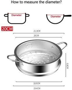 Stainless Steel Steamer Insert For Fish And Vegetables, Food Supplements, Steamed Filled Bun With Heat-resistant Handles, Thickened Material, Robust And Durable, -KitchenAid Shop 41agYlkrExL