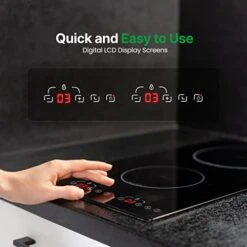 Induction Cooktop - 120V 2 Glass Induction Burner Zones With Adjustable Temperature Settings - 1800W Electric Induction Cooker With Digital Touch Sensor - Induction Hot Plate - 20.47 By 11.42 Inches -KitchenAid Shop 41aqwWUiHxL