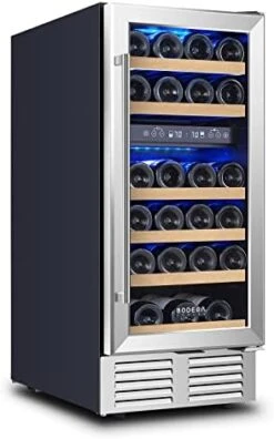 Wine And Beverage Refrigerator, 24 Inch Dual Zone Wine Cooler, With Smart APP Control And 2 Safety Locks,Soft LED Light Hold 19 Bottles And 57 Cans, Built-In Or Freestanding -KitchenAid Shop 41auA9BRBmL. AC