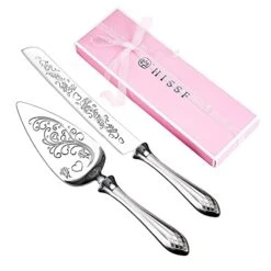 Cake Knife And Server Set,18/10 Stainless Steel Cake Pie Pastry Servers, Sweet Love Cake Serving Set Perfect For Wedding, Birthday,Home, Parties And Events