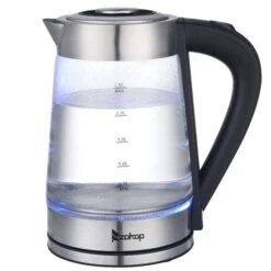 Electric Kettle Stainless Steel Tea Kettle Coffee Kettle Cordless Hot Water Boiler Heater 1500W Fast Boil With Led Light, Auto Shut-Off And Boil-Dry Protection (Ship From USA)